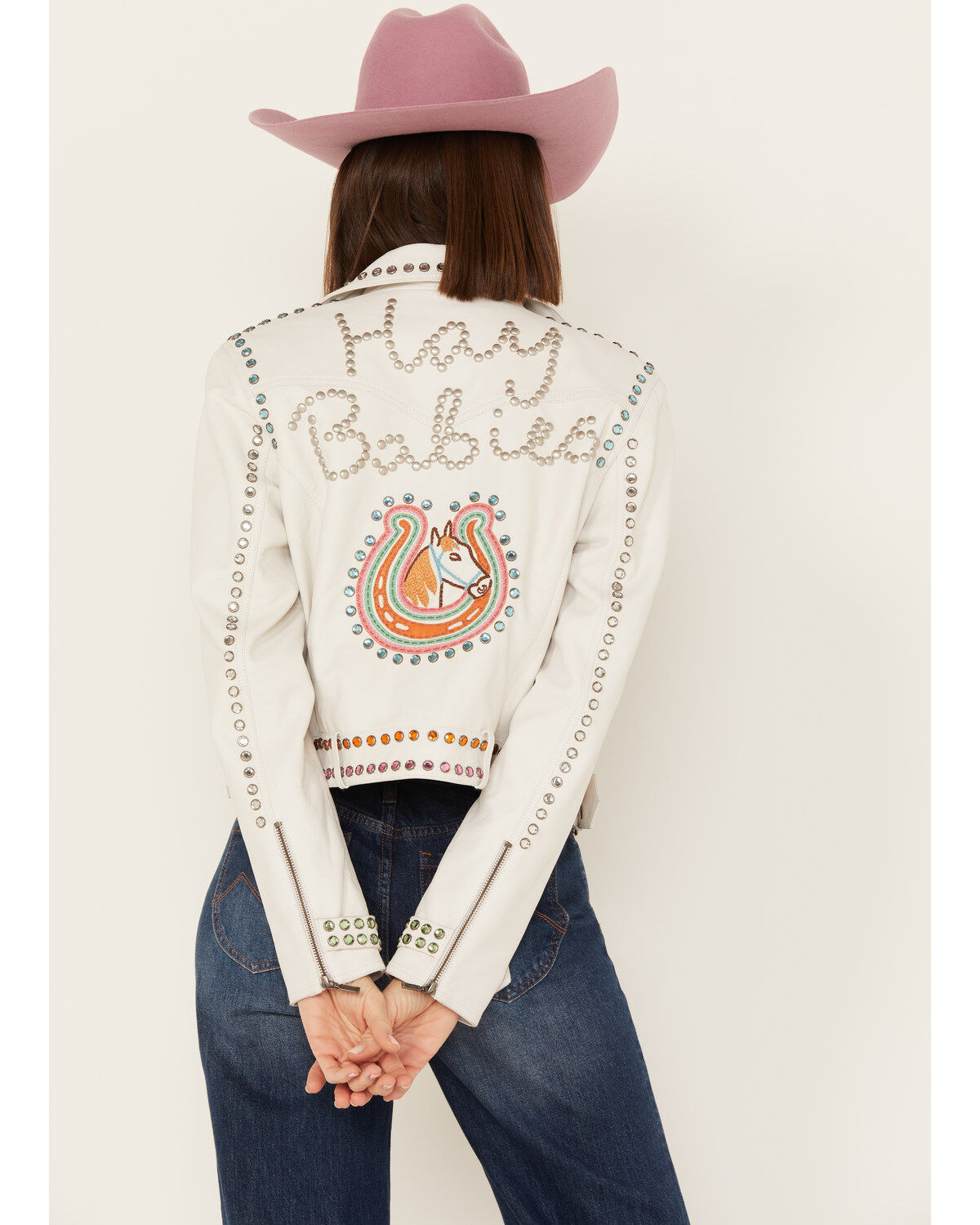 Image #5 - Double D Ranch Women's Hay Babies Studded Jacket, Cream, hi-res