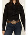 Image #3 - Shyanne Women's Poplin Embroidered Long Sleeve Button-Down Stretch Western Shirt, Black, hi-res