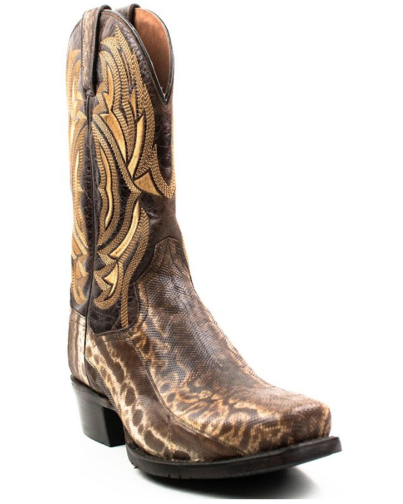 Snakeskin boots mens square toe online