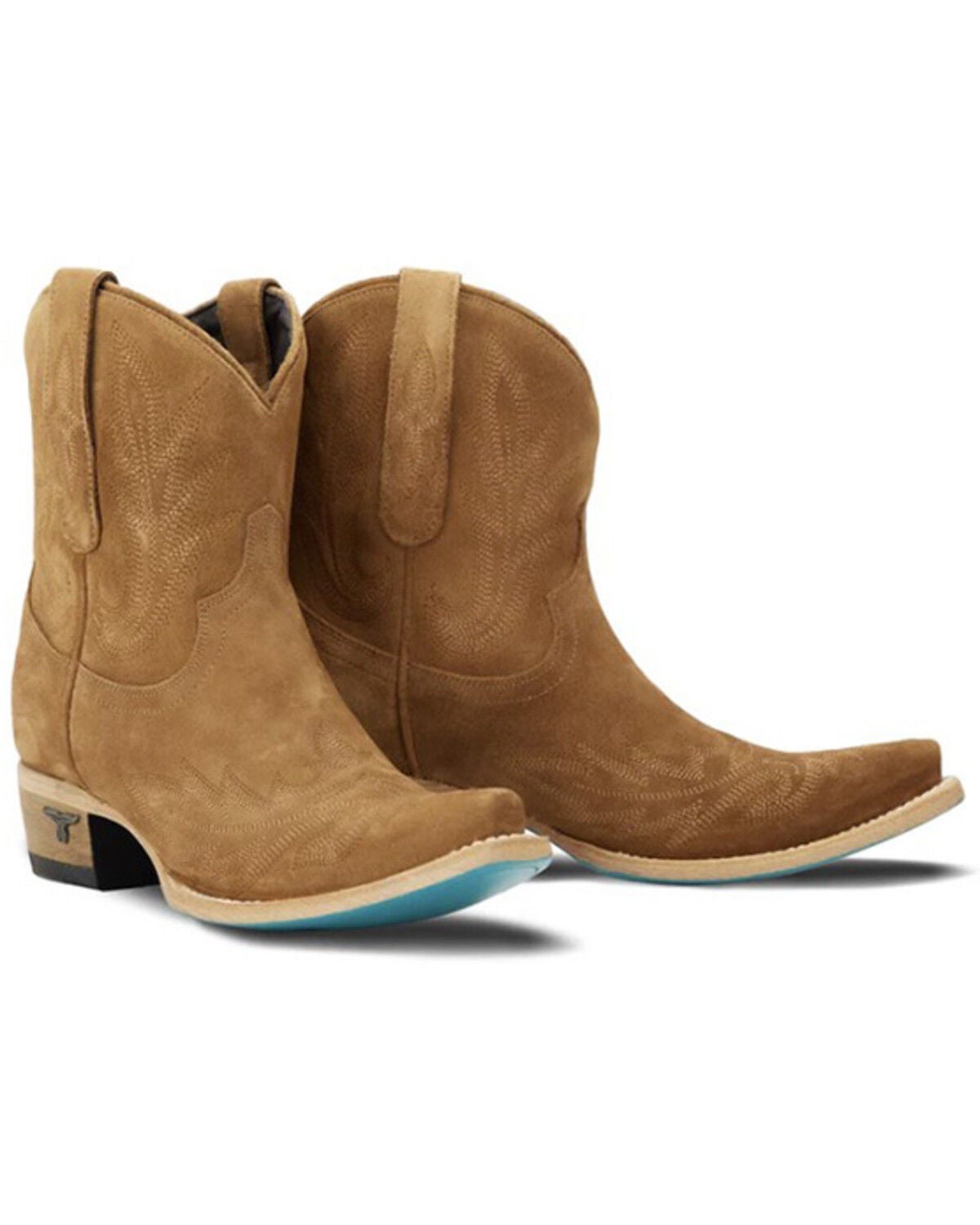 Lane Women's Lexington Suede Western Booties - Snip Toe, Brown, hi-res