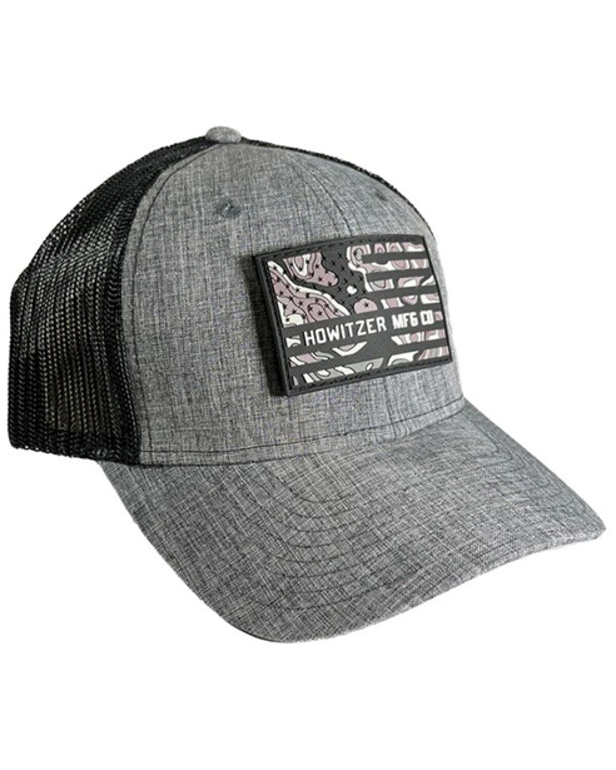 Image #1 - Howitzer Men's Camo Flag Patch Ball Cap, Heather Grey, hi-res