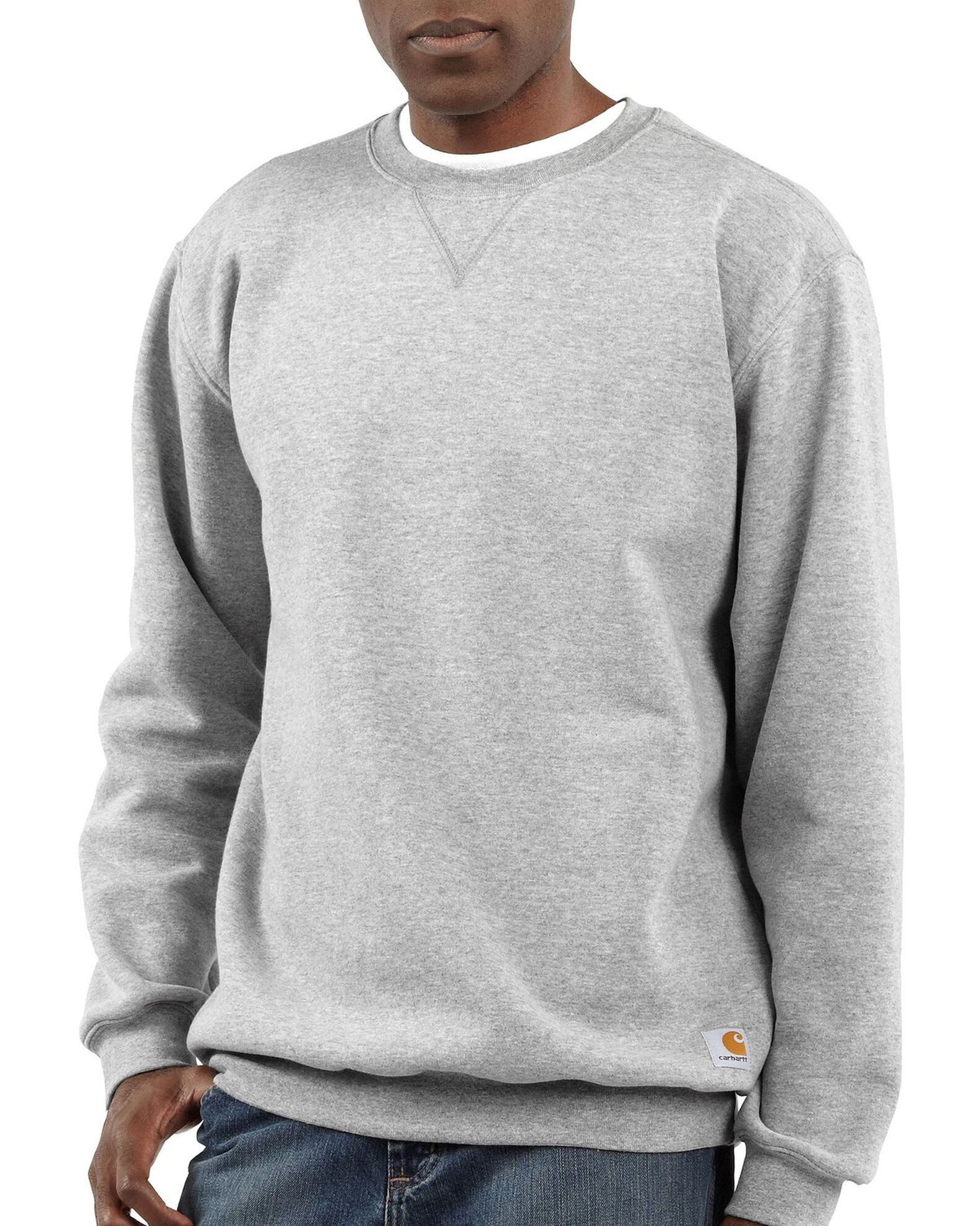 Image #1 - Carhartt Midweight Crew Neck Sweatshirt, Hthr Grey, hi-res