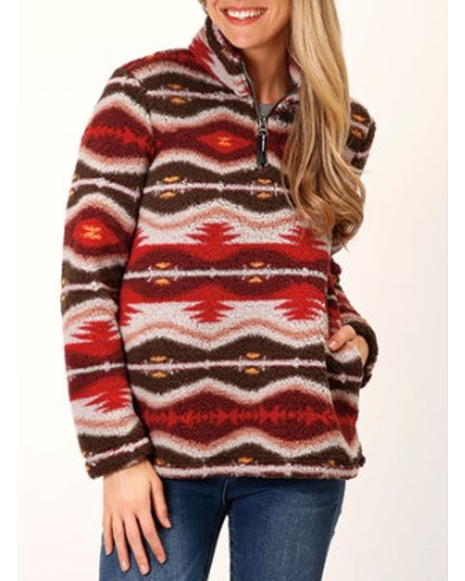 Women's fuzzy sales fleece pullover