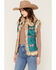Image #2 - Tasha Polizzi Women's Chateau Faux Suede Embroidered Vest, Teal, hi-res