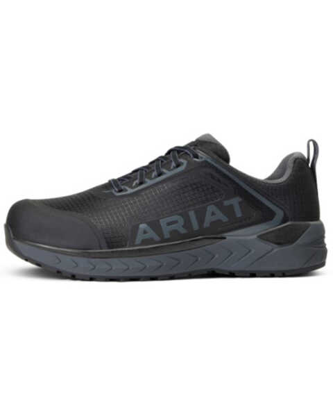 Image #2 - Ariat Men's Outpace Black Work Shoes - Composite Toe, Black, hi-res