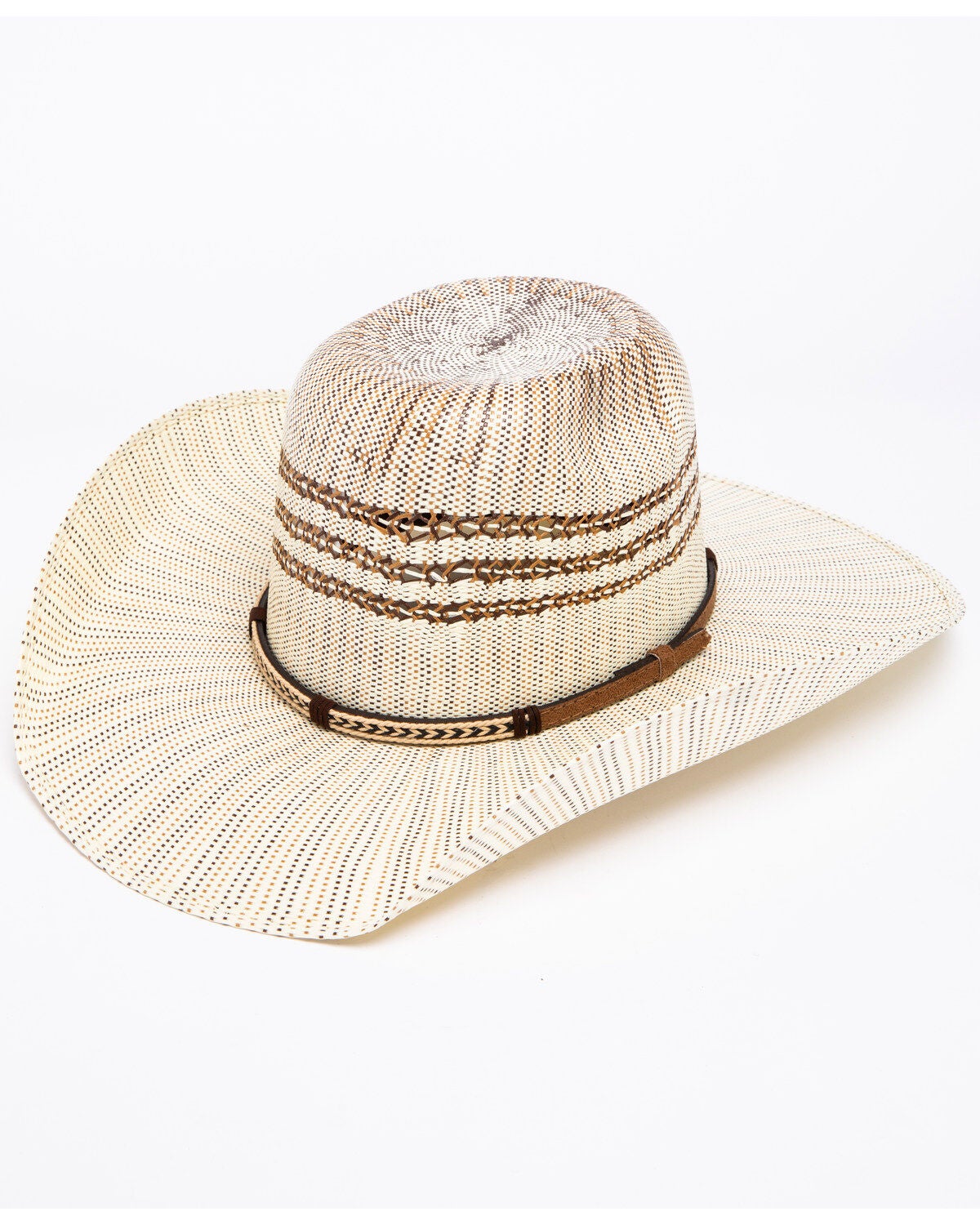 Cody James Braided Arrow 15X Straw Cowboy Hat, Natural, hi-res