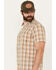 Image #2 - Cody James Men's Anderson Plaid Print Short Sleeve Button-Down Western Shirt, Tan, hi-res