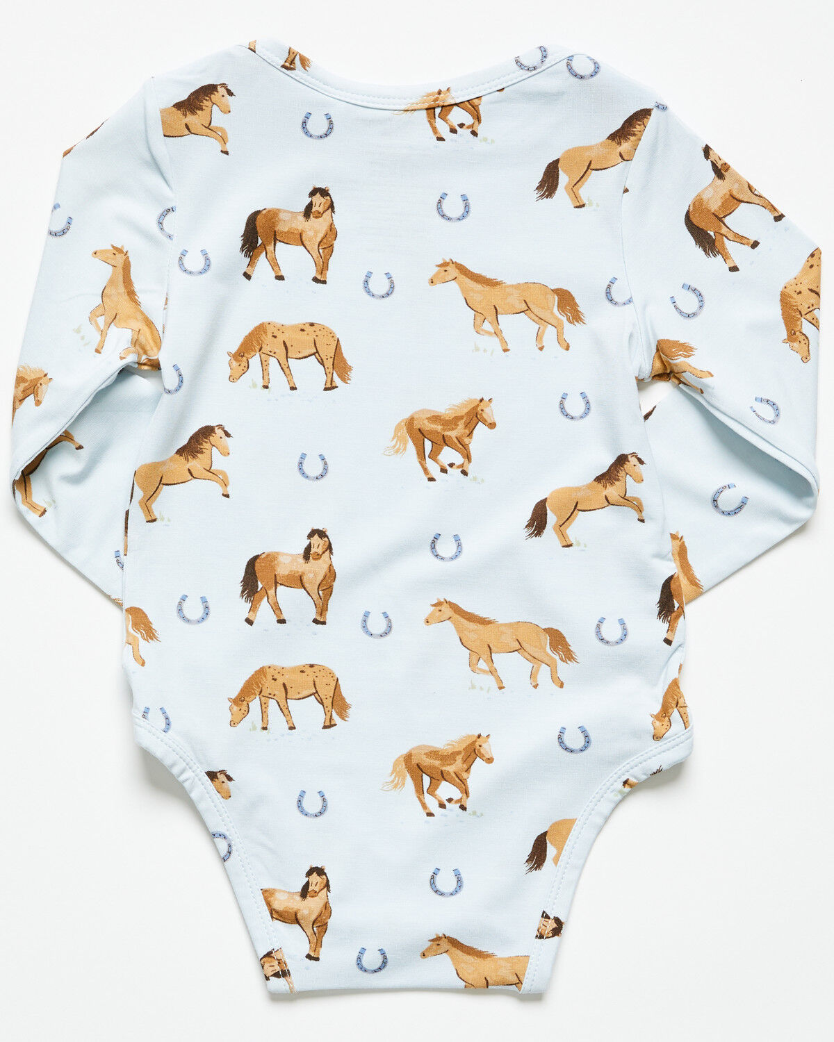 Image #3 - Angel Dear Infant Boys' Horse Print Long Sleeve Onesie, Blue, hi-res