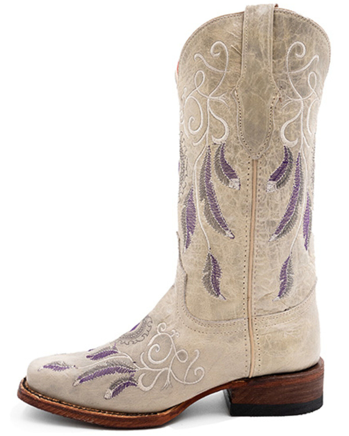 Image #3 - Ferrini Women's Dreamer Western Boots - Square Toe, Cream, hi-res