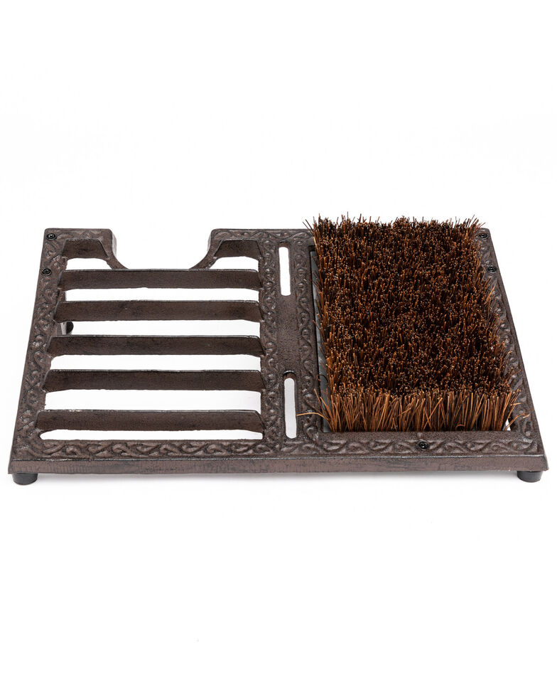 Boot Barn Ranch Cast Iron Boot Jack & Brush, Brown, hi-res