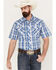 Wrangler Men's Fashion Plaid Western Snap Shirt, Blue, hi-res