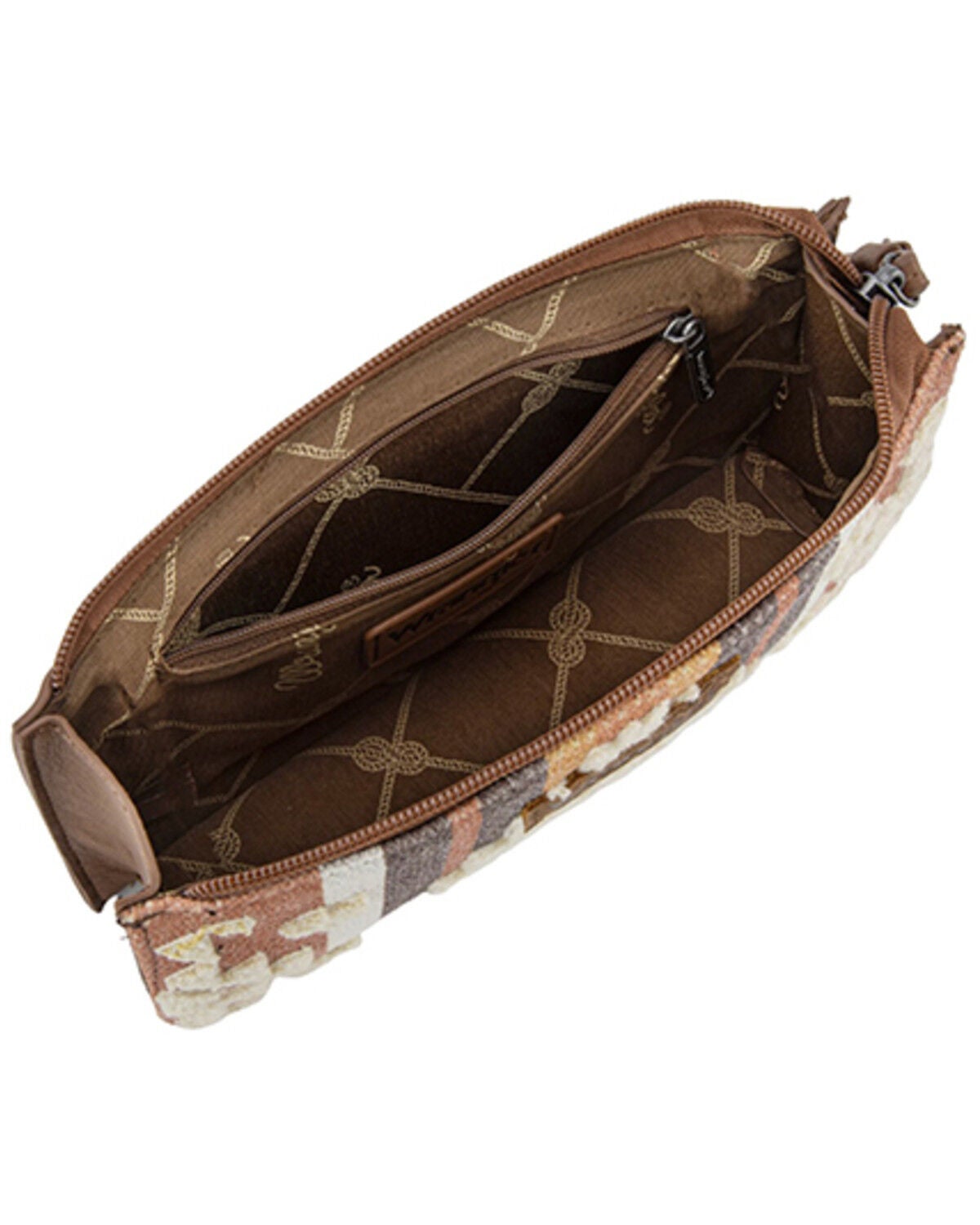 Image #3 - Wrangler Women's Sherpa Southwestern Print Canvas Clutch, Brown, hi-res