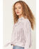 Image #2 - Idyllwind Women's Twinpines Faux Suede Button-Down Tie-Front Top, Lilac, hi-res