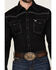 Image #3 - Cowboy Hardware Men's Hecho en Mexico Solid Long Sleeve Snap Western Shirt, Black, hi-res