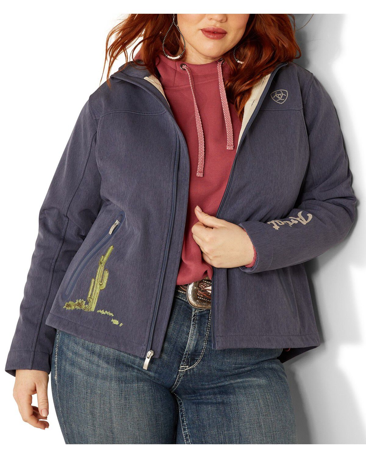 Image #2 - Ariat Women's Team Heritage Softshell Jacket - Plus, Blue, hi-res