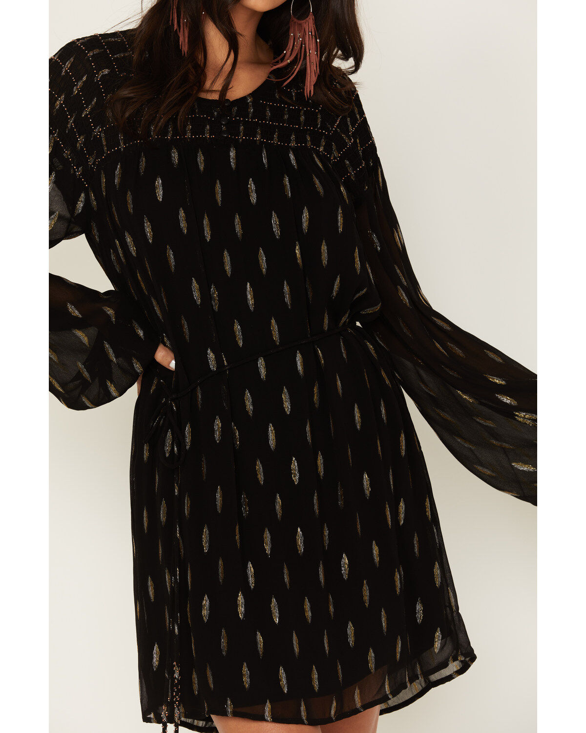 Image #3 - Idyllwind Women's Jolly Metallic Clip Dot Mini Dress, Black, hi-res