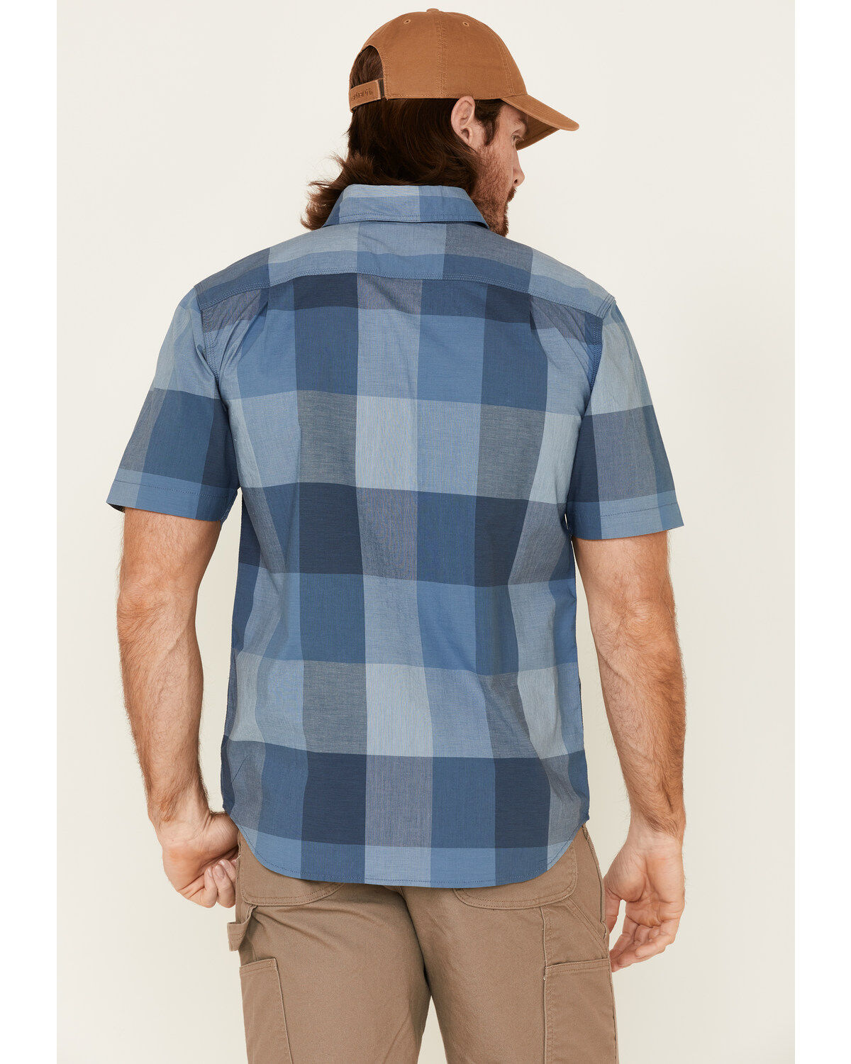 Image #4 - Carhartt Men's Plaid Print Rugged Flex Short Sleeve Button Down Work Shirt , , hi-res
