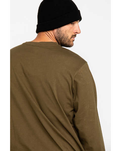 Image #2 - Hawx Men's Olive Pocket Long Sleeve Work T-Shirt - Big , Olive, hi-res