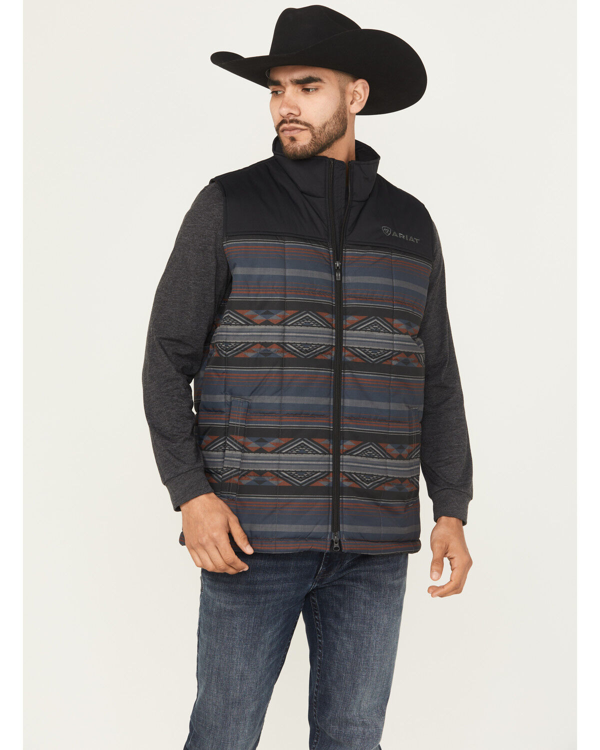 Image #1 - Ariat Men's Crius Concealed Carry Insulated Vest, Dark Blue, hi-res