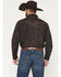 Image #4 - Cowboy Hardware Men's Tooled Floral Print Long Sleeve Snap Stretch Western Shirt, Dark Brown, hi-res