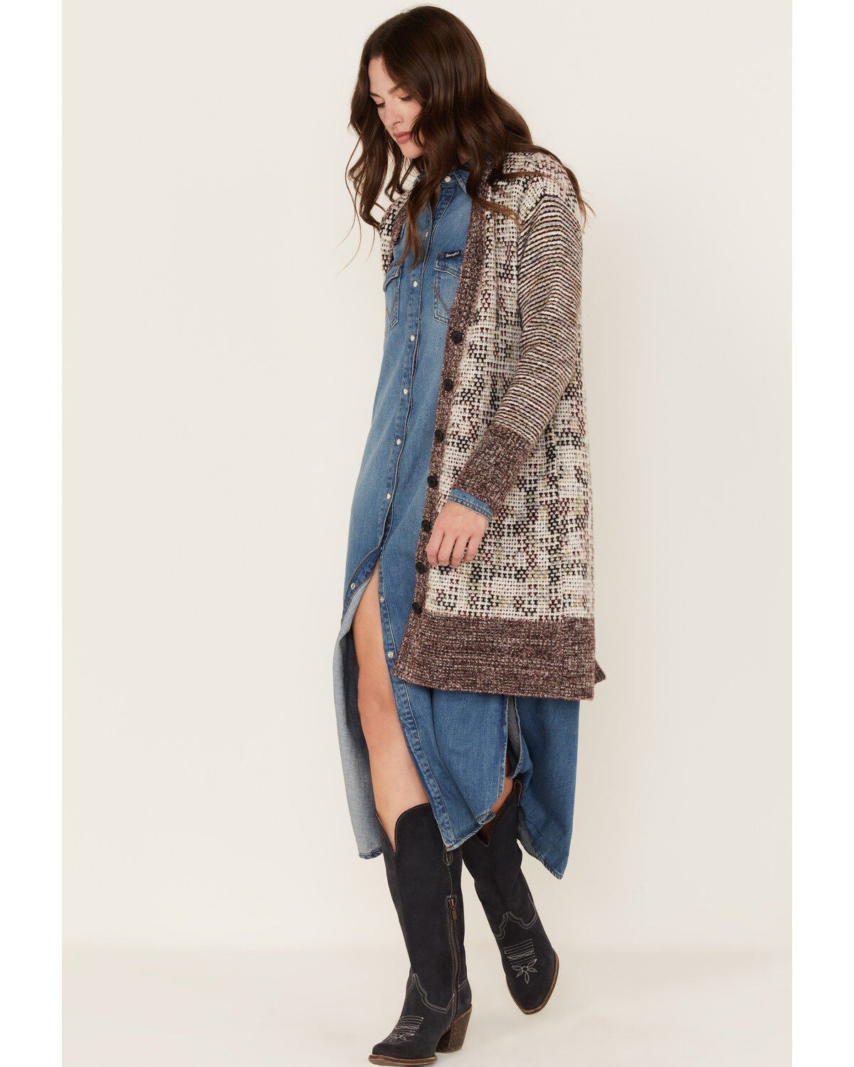 Cleo + Wolf Women's Knit Midi Cardigan, Cream, hi-res