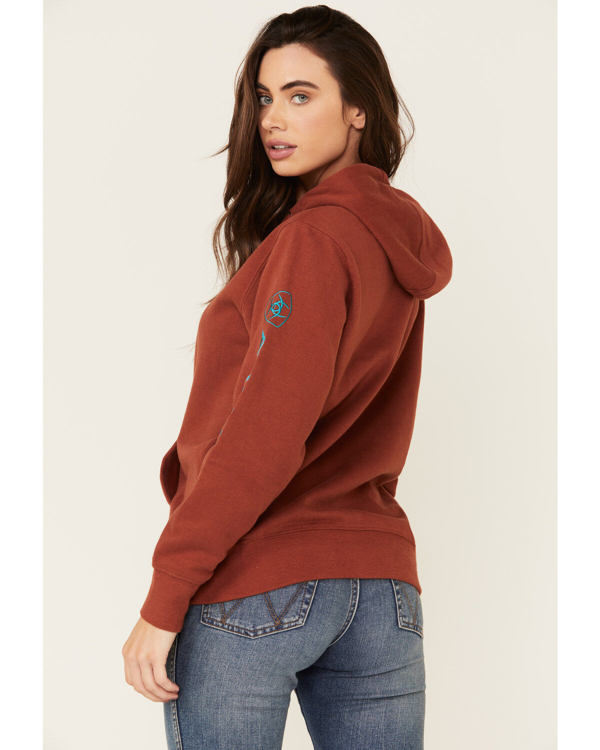 Image #4 - Ariat Women's Boot Barn Exclusive Embroidered Logo Hoodie, , hi-res