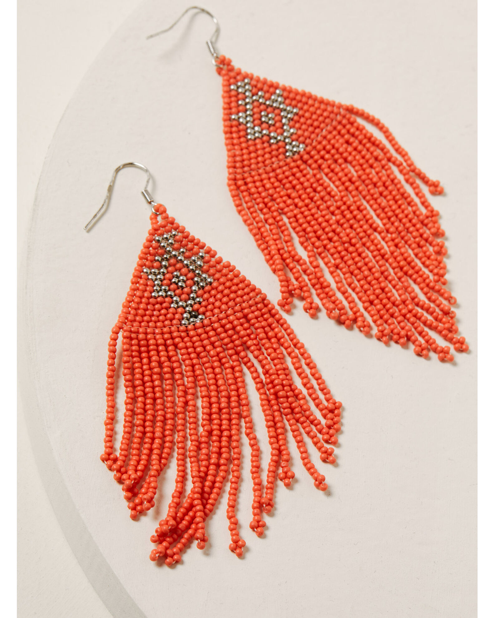 Coral fringe sales earrings paparazzi