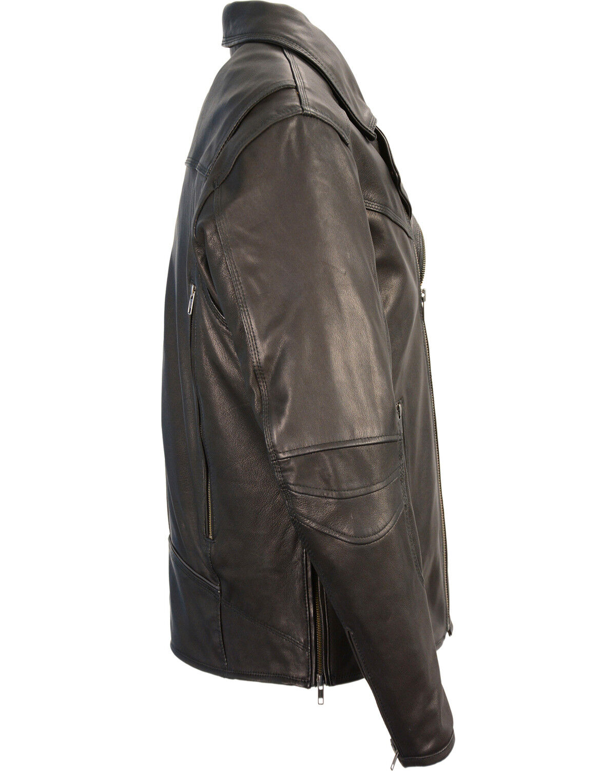 Image #2 - Milwaukee Leather Men's Lightweight Extra Long Biker Jacket - Big 4X, Black, hi-res