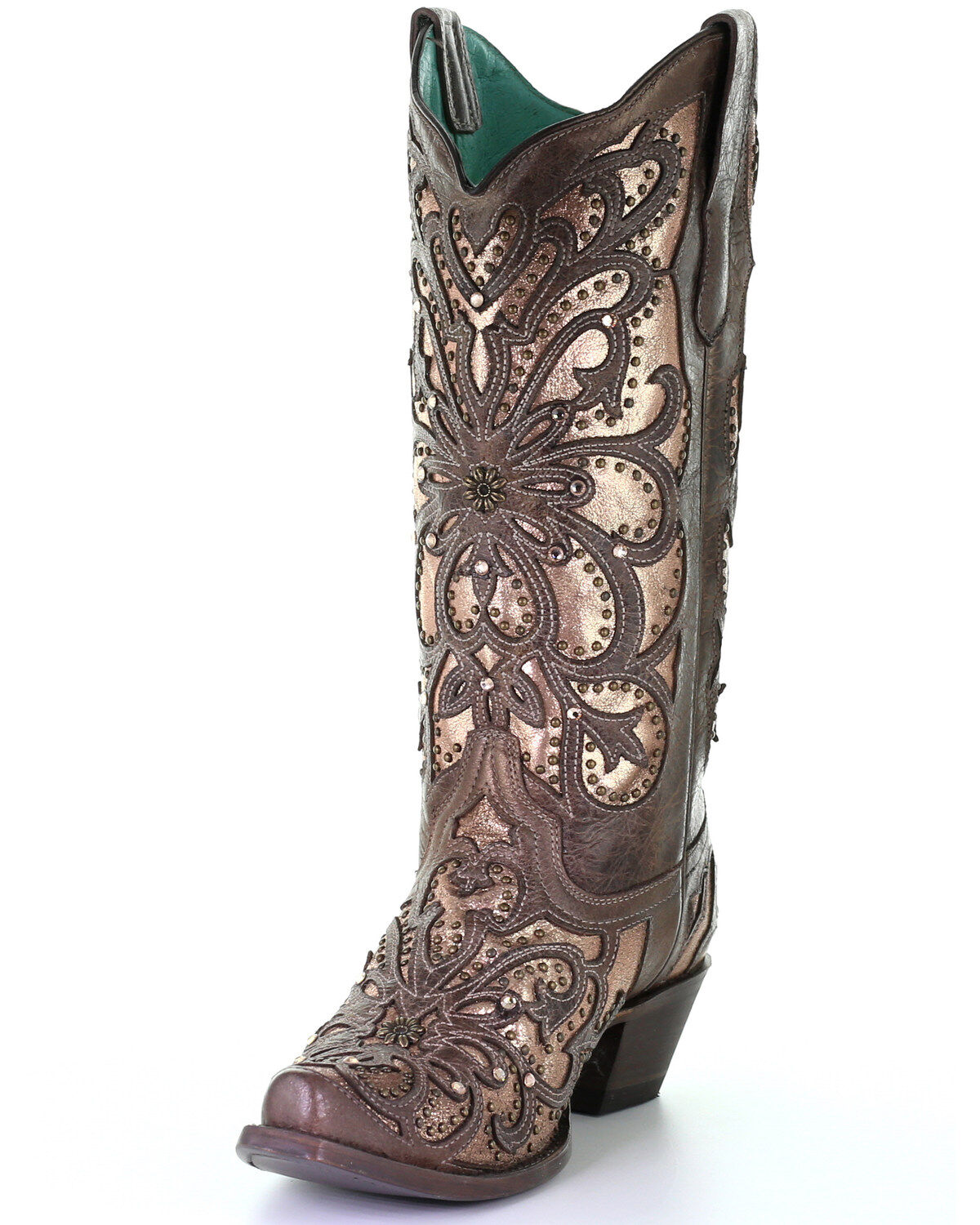 Image #6 - Corral Women's Metallic Inlay Western Boots - Snip Toe, , hi-res