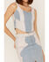 Understated Leather Women's Lil Mamma Denim Leather Bustier Top, Blue, hi-res