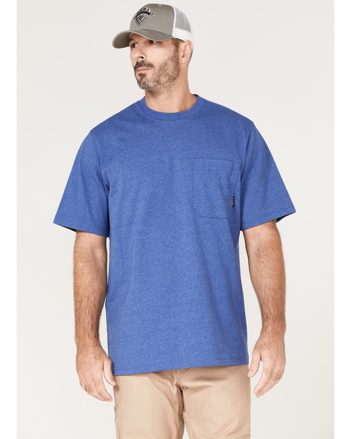Hawx Men's Forge Solid Work Pocket T-Shirt - Tall, Blue, hi-res