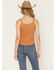 Image #4 - Shyanne Women's Solid Ribbed Tank Top, Pecan, hi-res