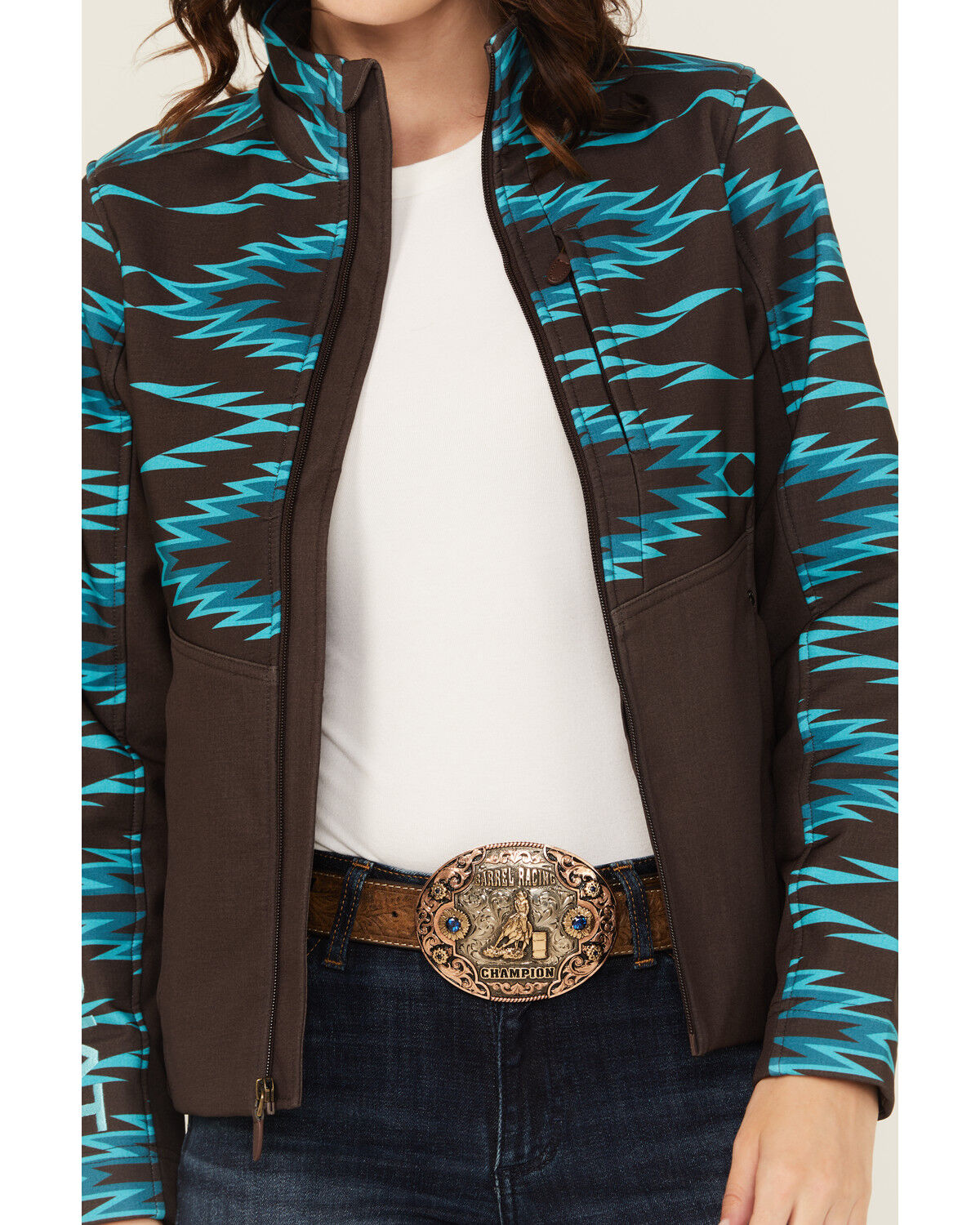 Image #3 - Ariat Women's Aurora Softshell Jacket, Brown, hi-res