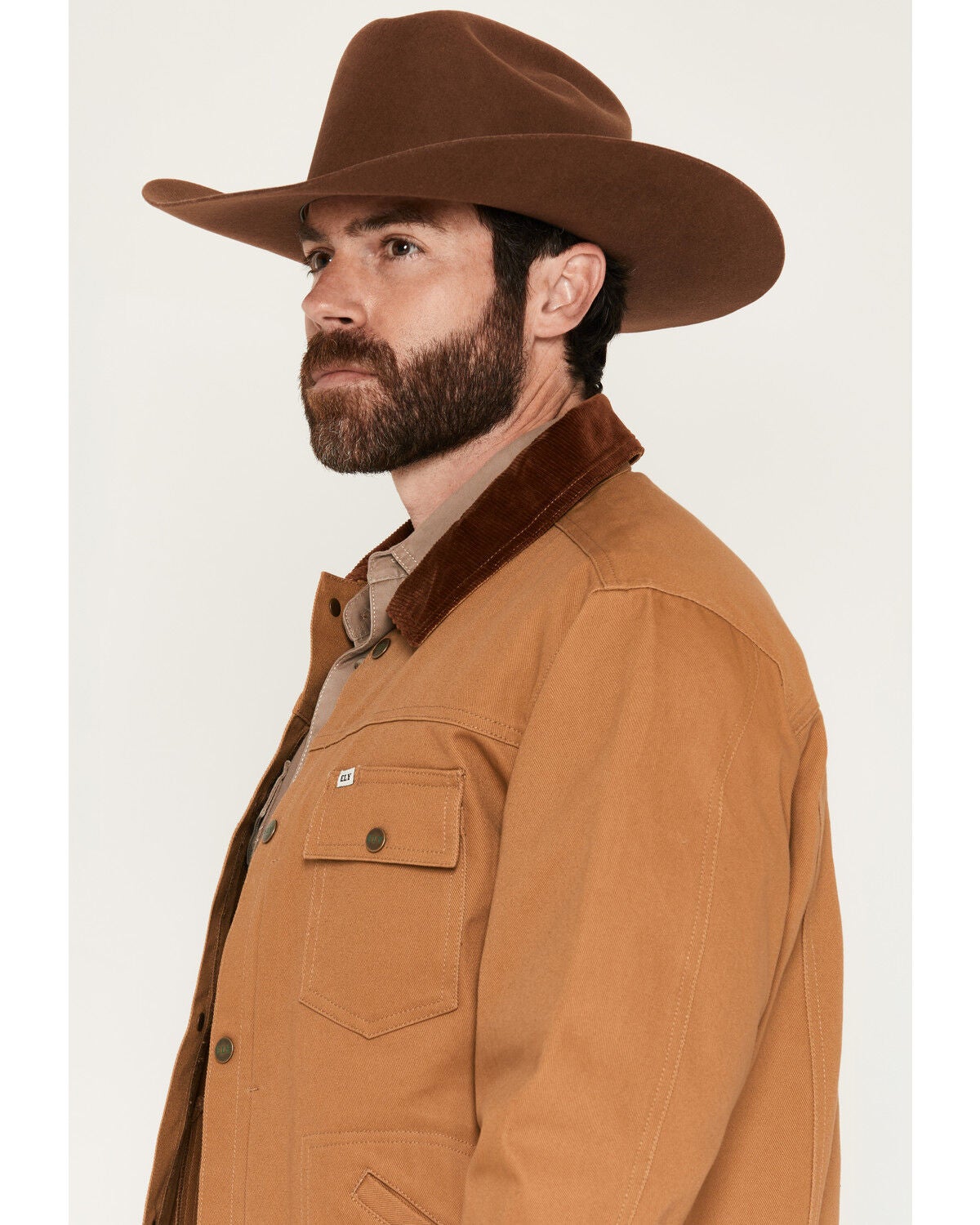 Image #2 - Ely Walker Men's Unlined Canvas Trucker Jacket, Tan, hi-res