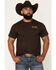 Image #1 - Cody James Men's Embroidered Text Short Sleeve Graphic T-Shirt, Dark Brown, hi-res