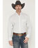 Image #1 - George Strait by Wrangler Men's Geo Print Long Sleeve Button-Down Stretch Western Shirt, White, hi-res