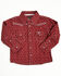 Image #1 - Cowboy Hardware Toddler Boys' Geo Print Long Sleeve Pearl Snap Western Shirt, Burgundy, hi-res