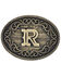 Montana Silversmiths Filigree Initial R Belt Buckle, Bronze, hi-res