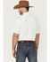 Image #4 - RANK 45® Men's 8 Seconds Short Sleeve Pearl Snap Western Tech Shirt, Aqua, hi-res