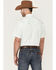 Image #4 - RANK 45® Men's 8 Seconds Short Sleeve Pearl Snap Western Tech Shirt , Aqua, hi-res