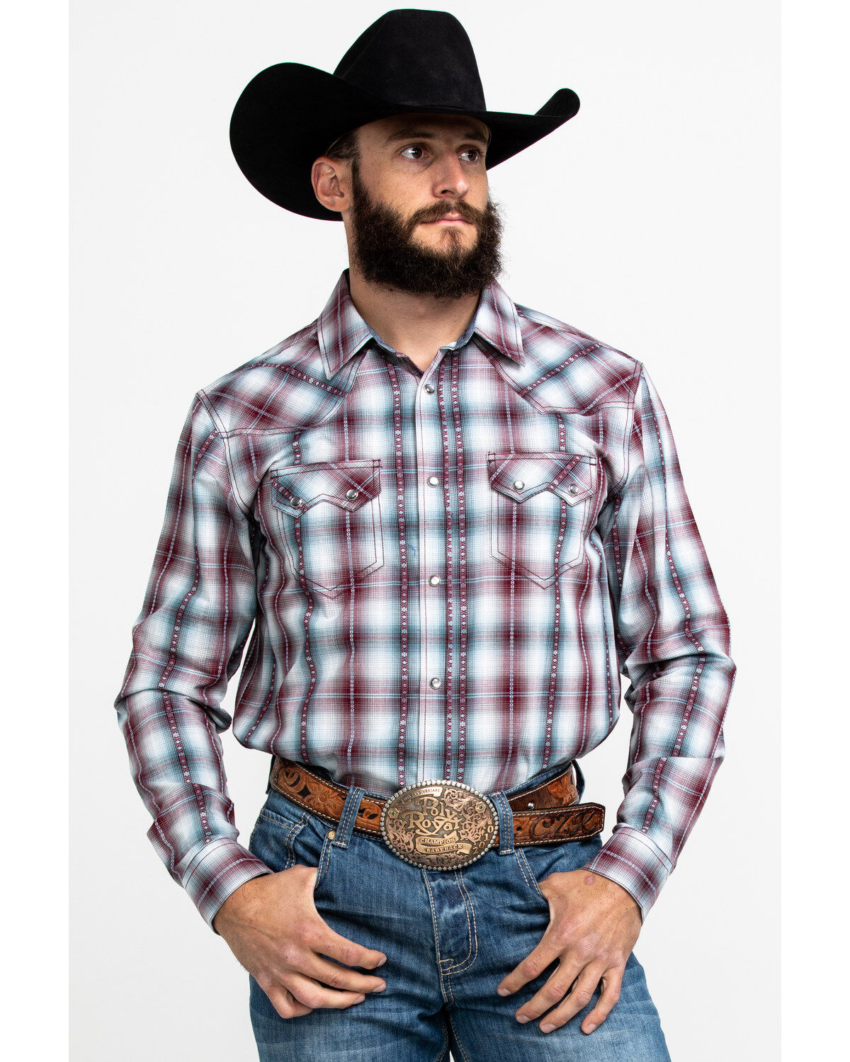 Image #1 - Cody James Men's MC Calister Med Plaid Long Sleeve Western Shirt , , hi-res