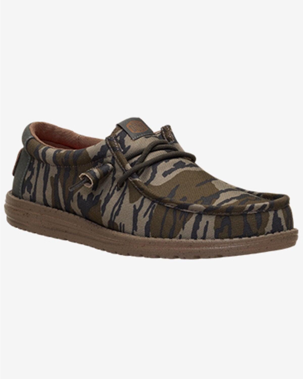HEYDUDE Men's Mossy Oak Wally Casual Shoes - Moc Toe, Brown, hi-res