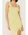 Shyanne Women's Ribbed Sweater Knit Midi Bodycon Dress, Green, hi-res