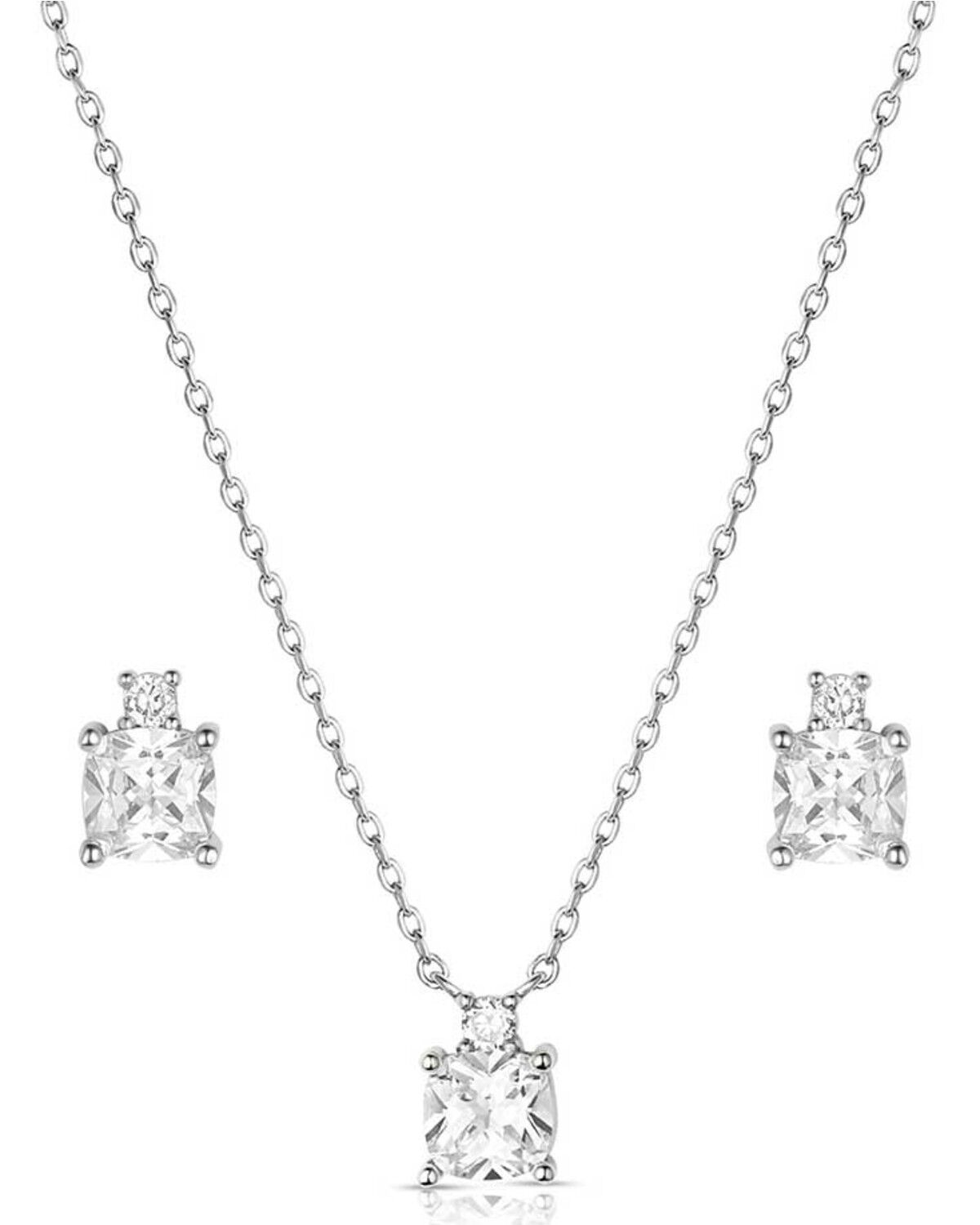Image #1 - Montana Silversmiths Women's Clean Cut Jewelry Set - 2 Piece, Silver, hi-res