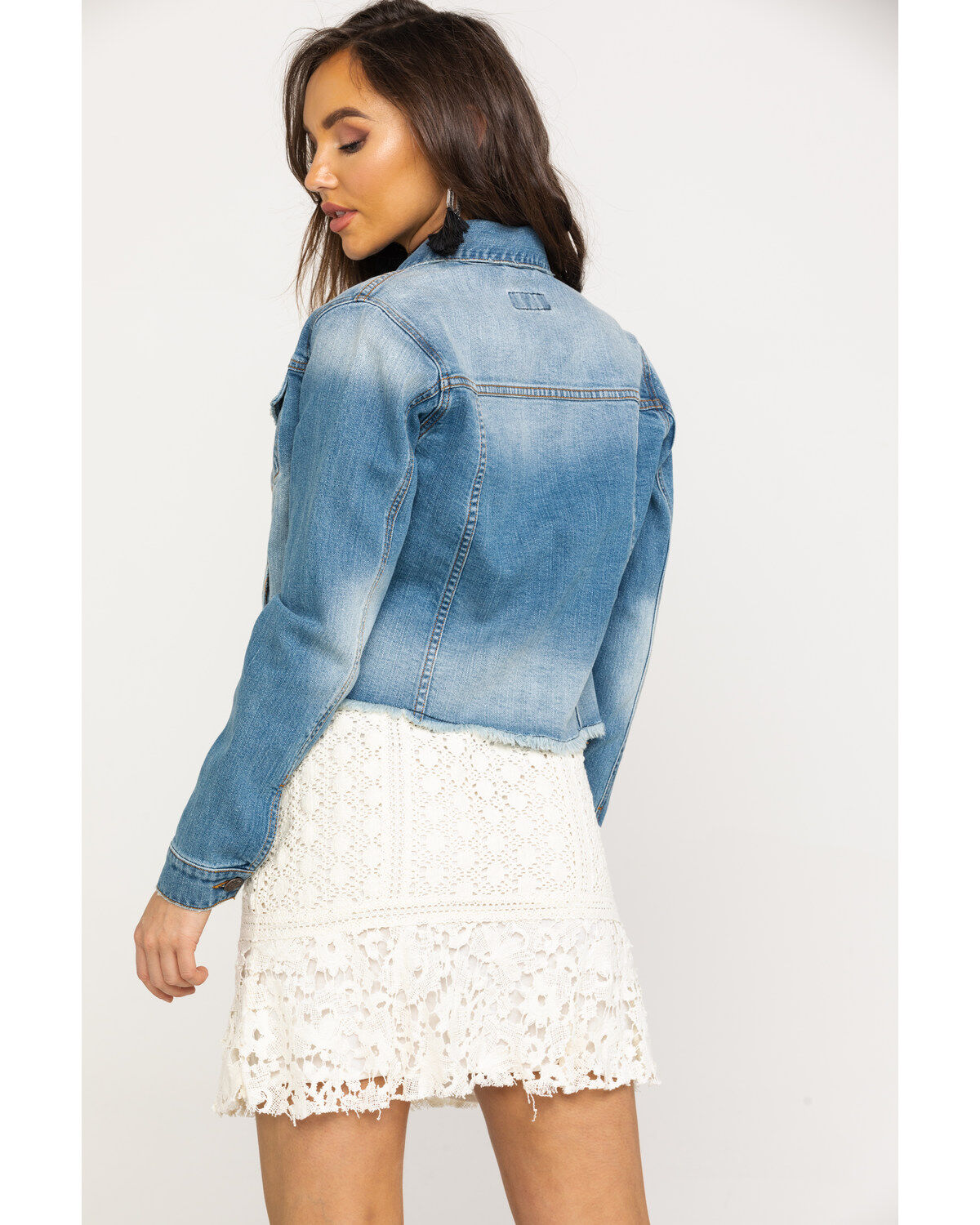 Image #2 - Shyanne Women's Distressed Crop Denim Jacket, , hi-res