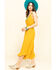 Image #6 - Rock & Roll Denim Women's Squash Blossom Embroidered Culotte Jumpsuit, , hi-res