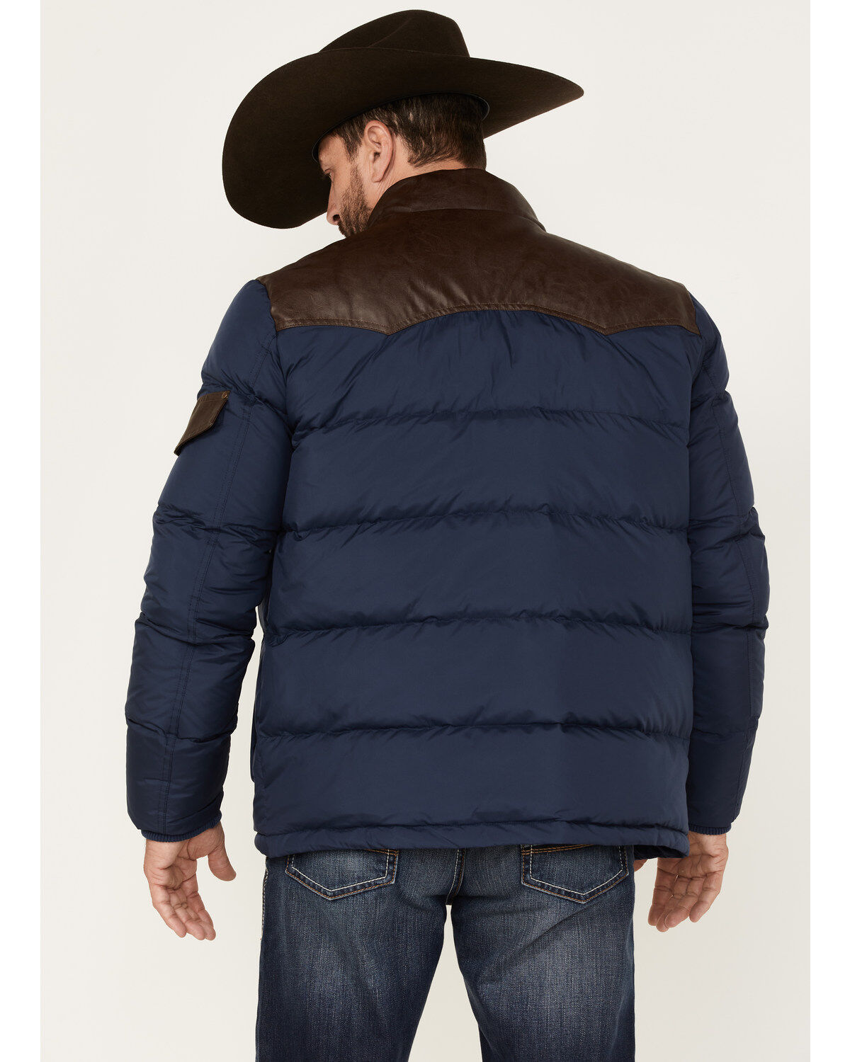 Image #4 - Cody James Men's Belmont Western Puffer Coat, Navy, hi-res