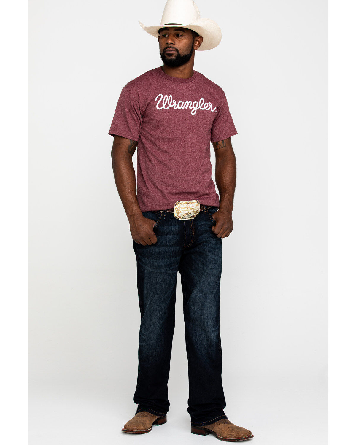Image #6 - Wrangler Retro Men's Lavon Dark Stretch Relaxed Bootcut  Jeans , , hi-res