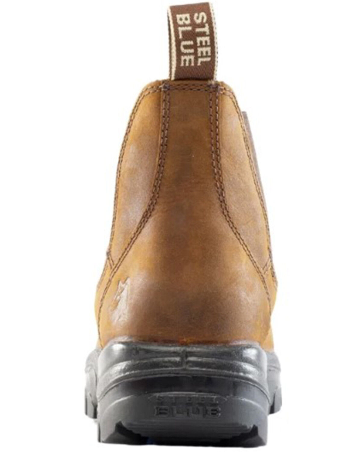 Image #5 - Steel Blue Men's Hobart Scuff Pull-On Work Boots - Steel Toe, Brown, hi-res