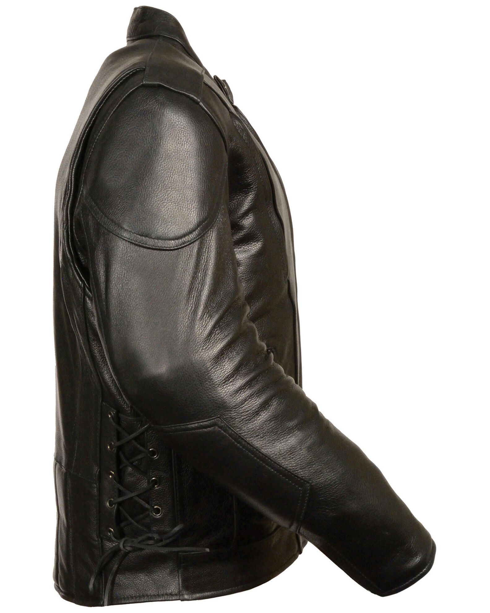 Image #2 - Milwaukee Leather Men's Side Lace Vented Scooter Jacket - 4X, Black, hi-res